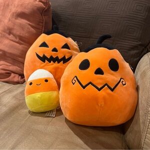 Squishmallows Bundle Of Three 3 Jack-O’-Lantern & Corn Candy Plush Toys